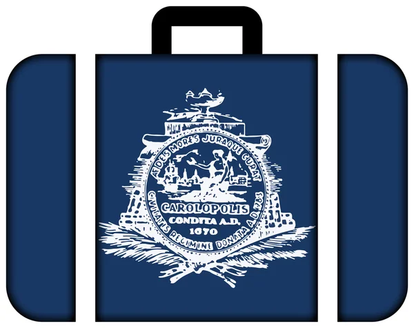 Flag of Charleston, South Carolina, USA. Suitcase icon — Φωτογραφία Αρχείου