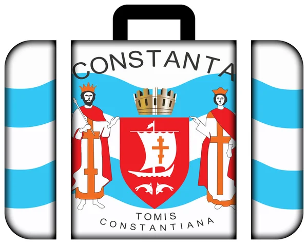 Flag of Constanta, Romania. Suitcase icon — Stock fotografie