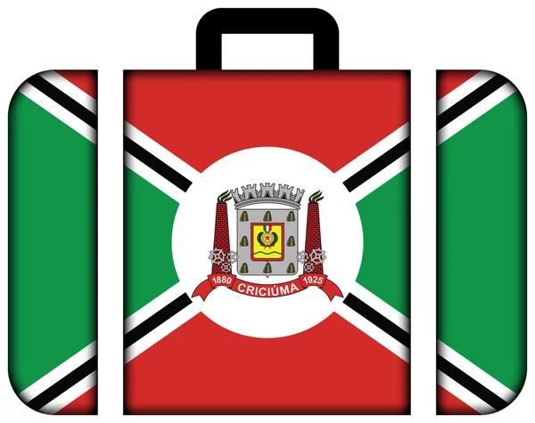 Flag of Criciuma, Brazil. Suitcase icon — Stock Photo, Image