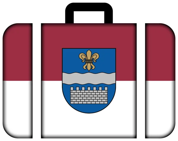 Bandera de Daugavpils, Letonia. Icono de la maleta —  Fotos de Stock