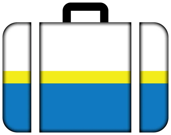 Flaga w Częstochowa, Polska. Ikonę walizki — Zdjęcie stockowe