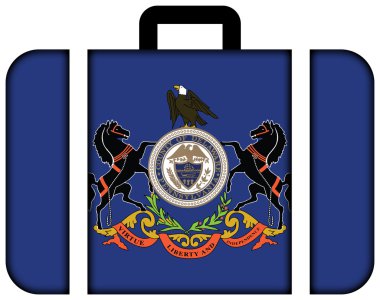 Delaware County, Pennsylvania, ABD bayrağı. Bavul simgesi