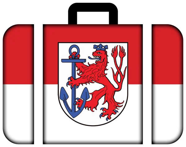 Bandera de Dusseldorf, Alemania. Icono de la maleta — Foto de Stock