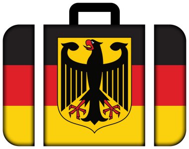 Almanya bayrağı kat ile. Bavul simgesi