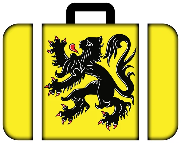 Flag of Flanders, Belgium. Suitcase icon — Stock fotografie