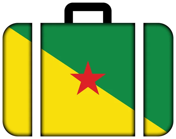 Bandera de Guayana Francesa, Francia. Icono de la maleta — Foto de Stock