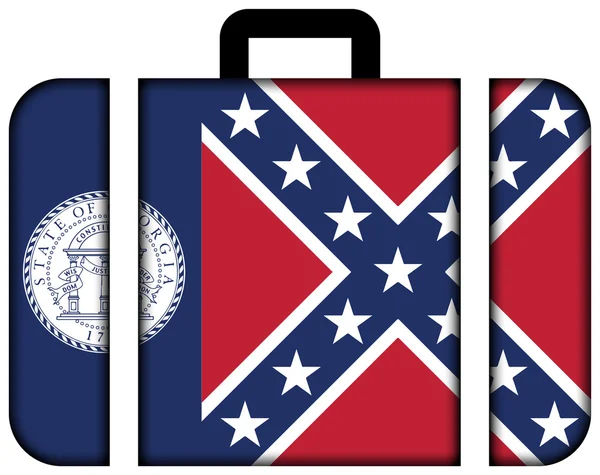 Flag of Georgia State (1956-2001), USA. Suitcase icon — Stock fotografie