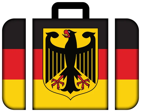Bandeira da Alemanha com Brasão de armas. Ícone da mala — Fotografia de Stock