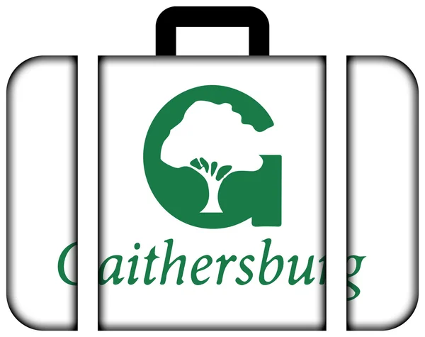 Flaga Gaithersburg, Maryland, Stany Zjednoczone Ameryki. Ikonę walizki — Zdjęcie stockowe