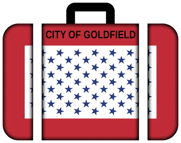 Flag of Goldfield, Colorado, USA. Suitcase icon — Stock Photo, Image