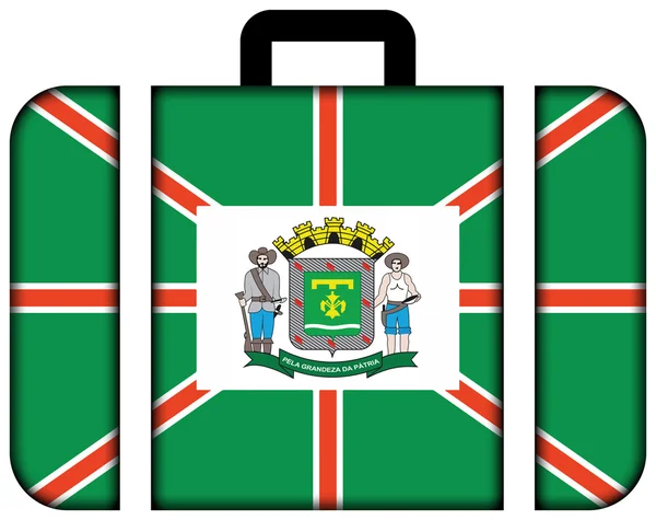 Flag of Goiania, Goias State, Brazil. Suitcase icon — Stock fotografie