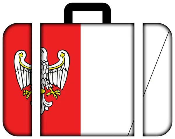 Flag of Greater Poland Voivodeship, Poland. Suitcase icon — Stock Photo, Image