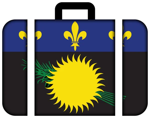 Vlag van Guadeloupe (local), Frankrijk. Koffer-pictogram — Stockfoto