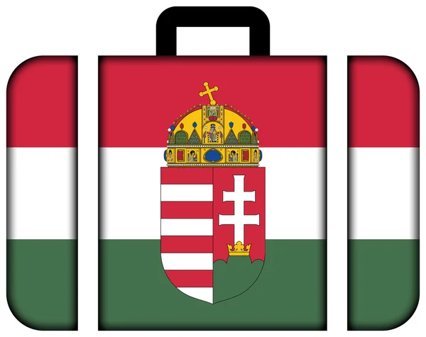 Flagge Ungarns mit Wappen. Koffersymbol — Stockfoto