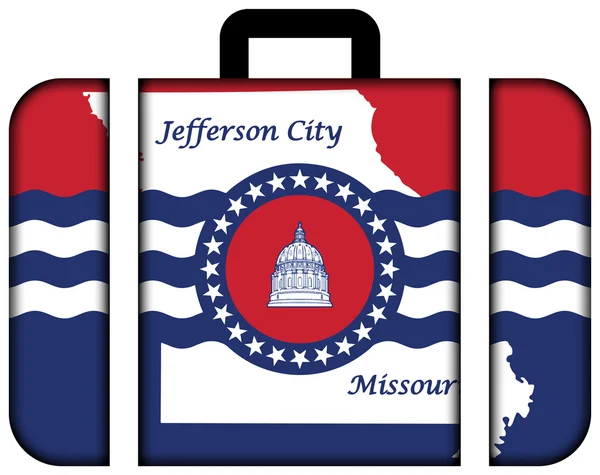 Flagge der Stadt Jefferson, Missouri, USA. Koffersymbol — Stockfoto