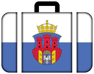 Krakow bayrağı kat, Polonya ile. Bavul simgesi