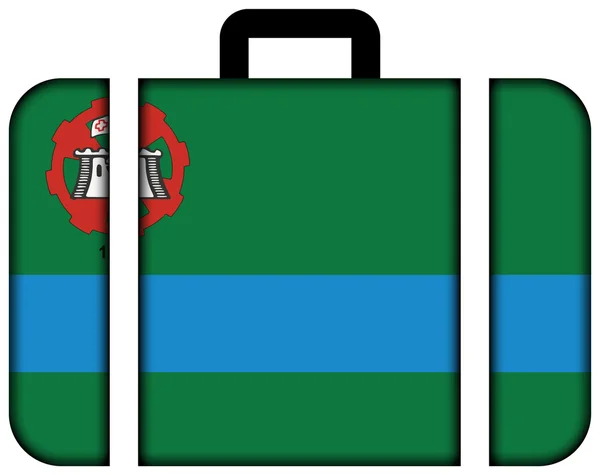 Flag of Jundiai, Brazil. Suitcase icon — Stock fotografie
