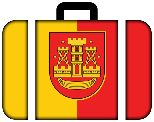 Flag of Klaipeda City, Lithuania. Suitcase icon — Φωτογραφία Αρχείου