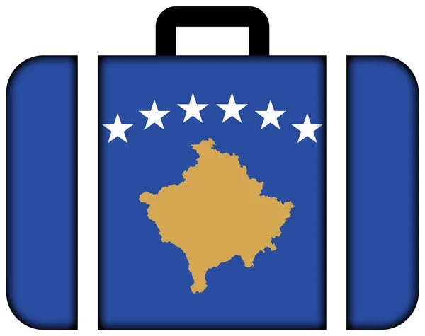科索沃的旗帜。手提箱图标、 旅行和运输的概念 — 图库照片