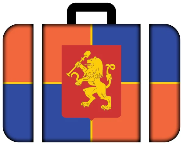Flag of Krasnoyarsk, Russia. Suitcase icon — Stock fotografie