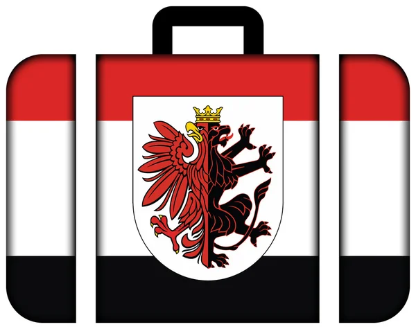 Flagge der Woiwodschaft Kujawien-Pommern mit Wappen, Polen — Stockfoto