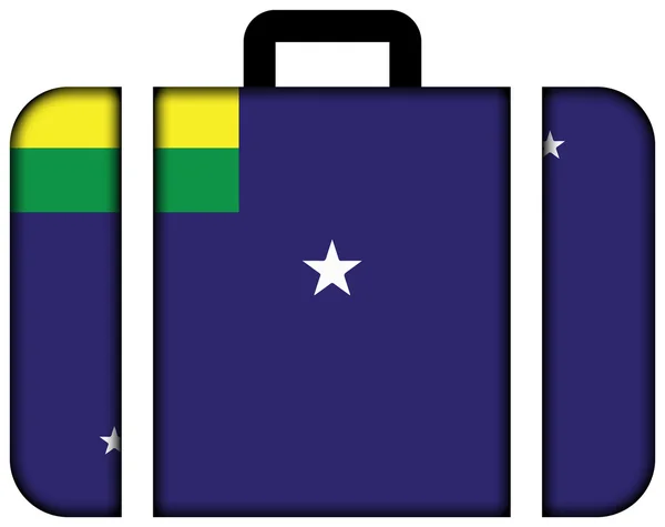 Drapeau des Lages, État de Santa Catarina, Brésil. Icône valise — Photo