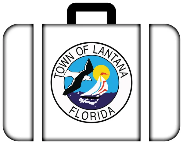 Flag of Lantana, Florida, USA. Suitcase icon