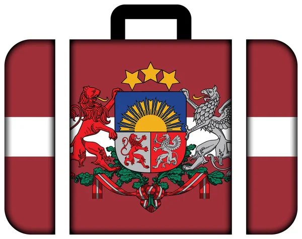 Flagge von Lettland mit Wappen. Koffersymbol — Stockfoto