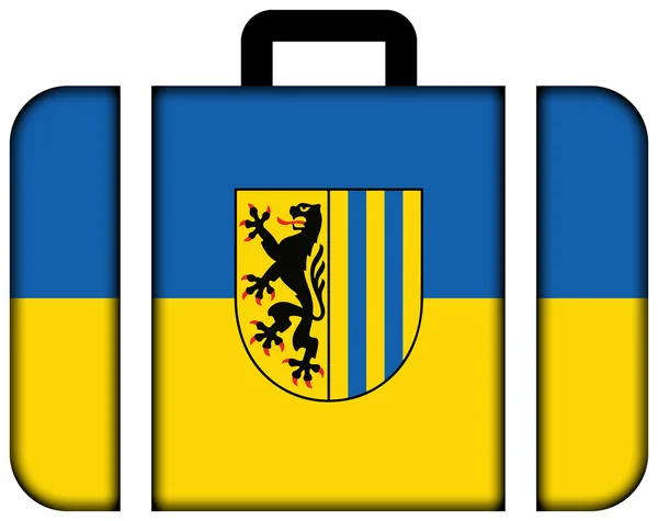 Flag of Leipzig, Germany. Suitcase icon — Stock Photo, Image