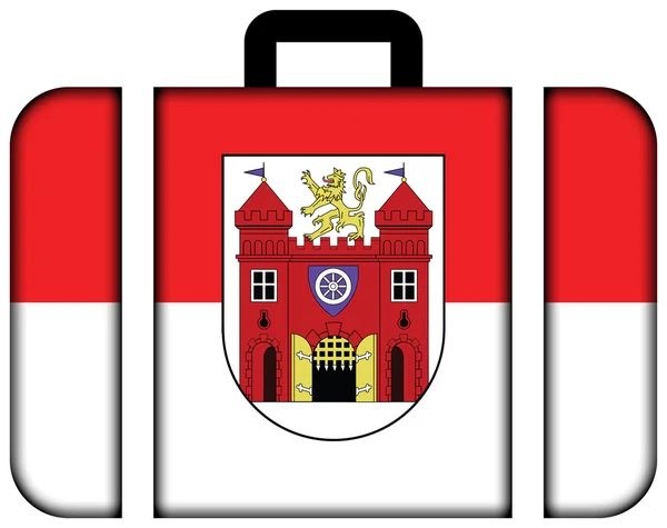 Flag of Liberec, Czechia. Suitcase icon — Stock Photo, Image