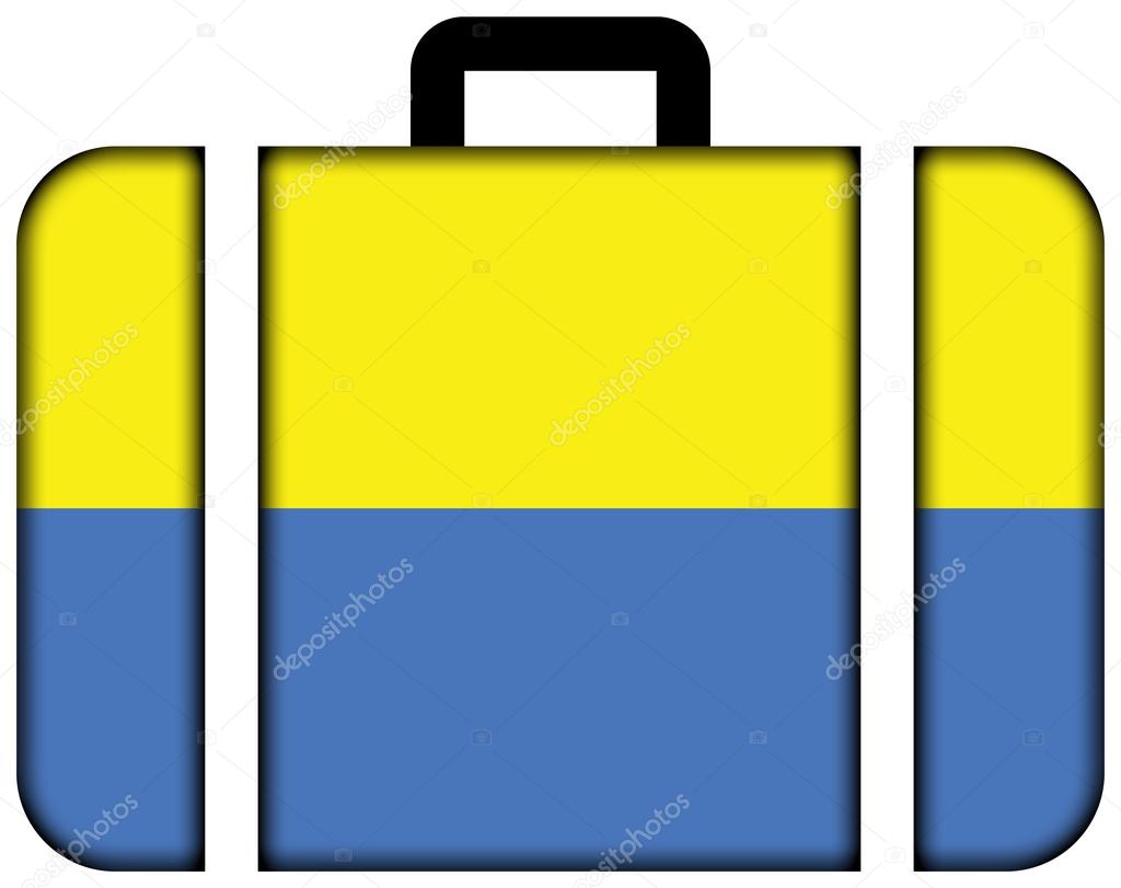 Flag of Latacunga, Ecuador. Suitcase icon
