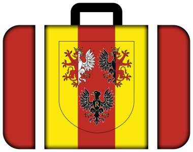 Lodz Voyvodalığı ile arması, Polonya bayrağı. Bavul simgesi