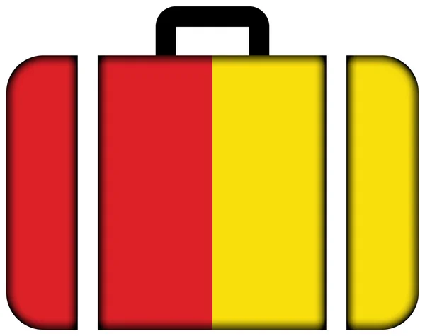 Flag of Liege, Belgium. Suitcase icon — Stock Photo, Image