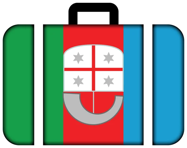 Flaga Liguria, Włochy. Ikonę walizki — Zdjęcie stockowe