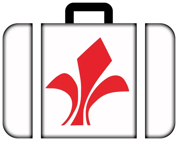 Flag of Lille, France. Suitcase icon — Φωτογραφία Αρχείου