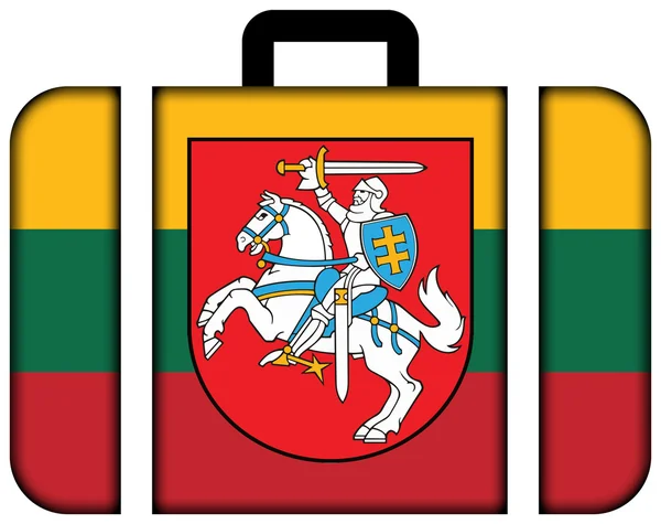 Bandera de Lituania con Escudo de armas. Icono de la maleta —  Fotos de Stock