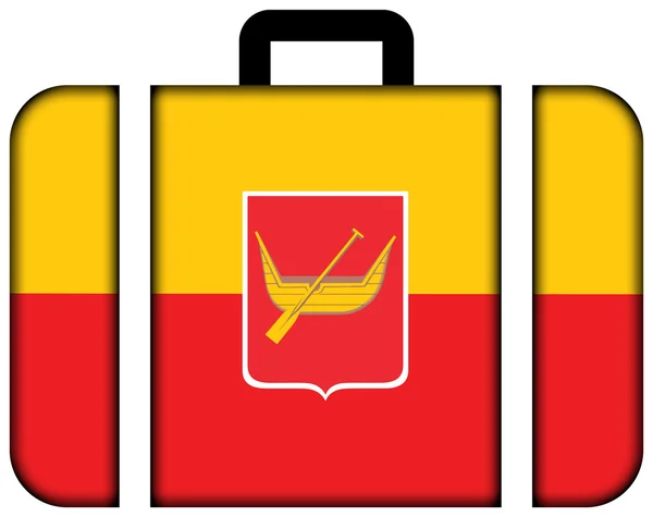 Flag of Lodz, Poland. Suitcase icon — Stock fotografie