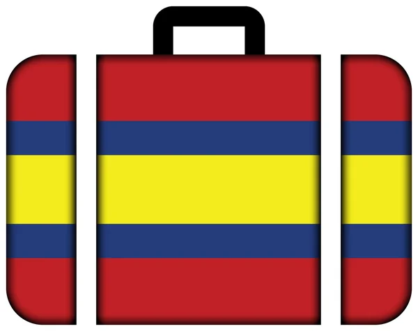 Loja tartomány Loja, Ecuador fővárosa zászlaja. Bőrönd ikon — Stock Fotó