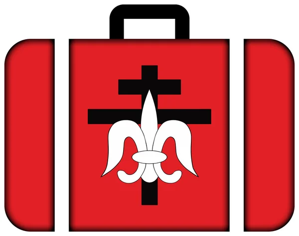 Flag of Lorena, Sao Paulo, Brazil. Suitcase icon — ストック写真