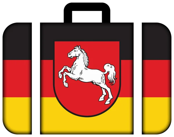Bandera de Baja Sajonia, Alemania. Icono de la maleta —  Fotos de Stock