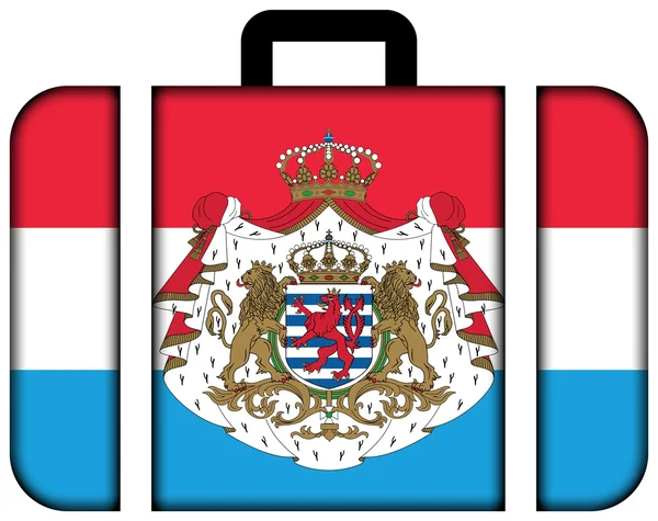 Flag of Luxembourg with Coat of Arms. Suitcase icon — ストック写真