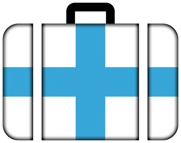 Flag of Marseille, France. Suitcase icon — Φωτογραφία Αρχείου