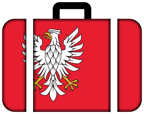 Flagge der masowischen Woiwodschaft Polen. Koffersymbol — Stockfoto