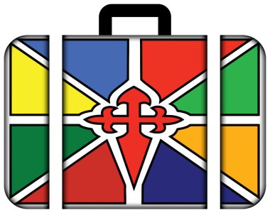 Merida, Venezuela bayrağı. Bavul simgesi