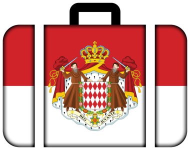 Monaco bayrağı kat ile. Bavul simgesi