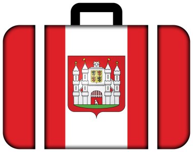 Mons bayrağı kat, Belçika ile. Bavul simgesi