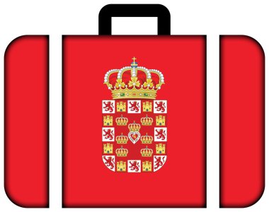 Murcia, İspanya bayrağı. Bavul simgesi