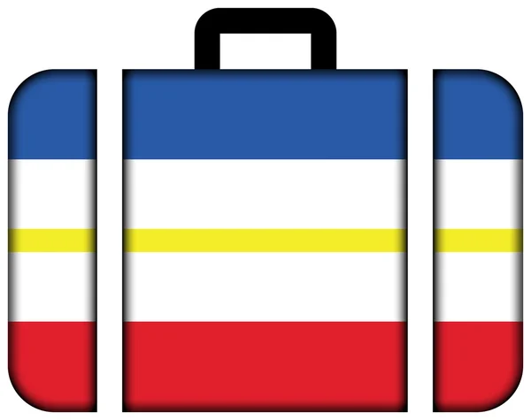 Flag of Mecklenburg-Western Pomerania, Germany. Suitcase icon — ストック写真