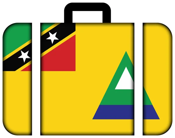 Flag of Nevis, Saint Kitts and Nevis. Suitcase icon — Stock Photo, Image