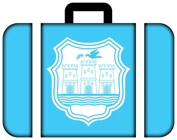 Flag of Novi Sad, Serbia. Suitcase icon — Φωτογραφία Αρχείου